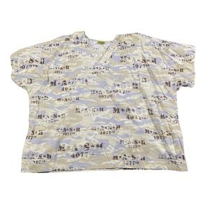 2008 Mash Scrubs Top Camo White Blue Brown 2XL